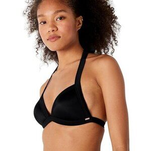 NEW Victoria's Secret Pink Push Up Triangle Bikini Top Swimwear Size S-DD Black